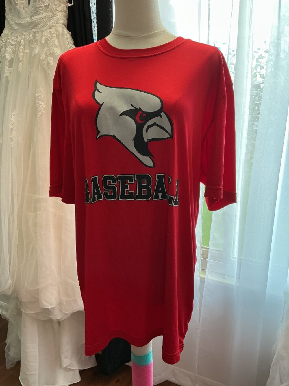 Sport-Tek Cardinals Baseball Performance Shirt Large Red Moisture Wicking